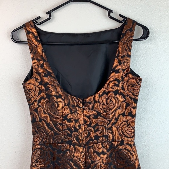 Betty Paige copper metallic 50s retro wiggle dress - Picture 5 of 10